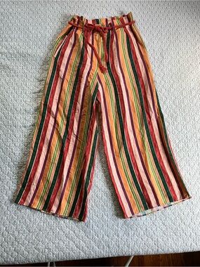 Farm Rio for Anthropologie Wide Leg Striped Pants
